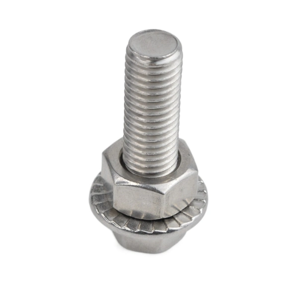 DIN 6921 Grade 8 Zinc Coated 304 316 Stainless Steel Partiall Threaded Fully Threaded Serrated Flange Bolt ISO4162/En1665 Hex Flange Screws Flange Bolt Fastener